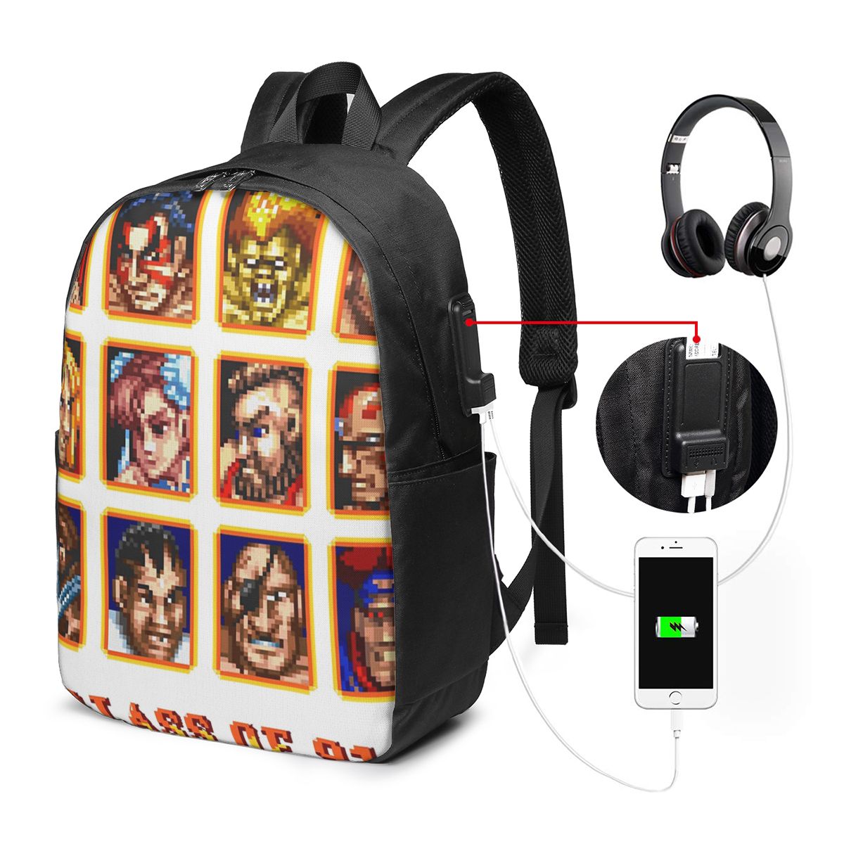 Laptop Bag - กระเป๋าเป้สะพายหลังลาย Defeated Portraits Super Street Fighter