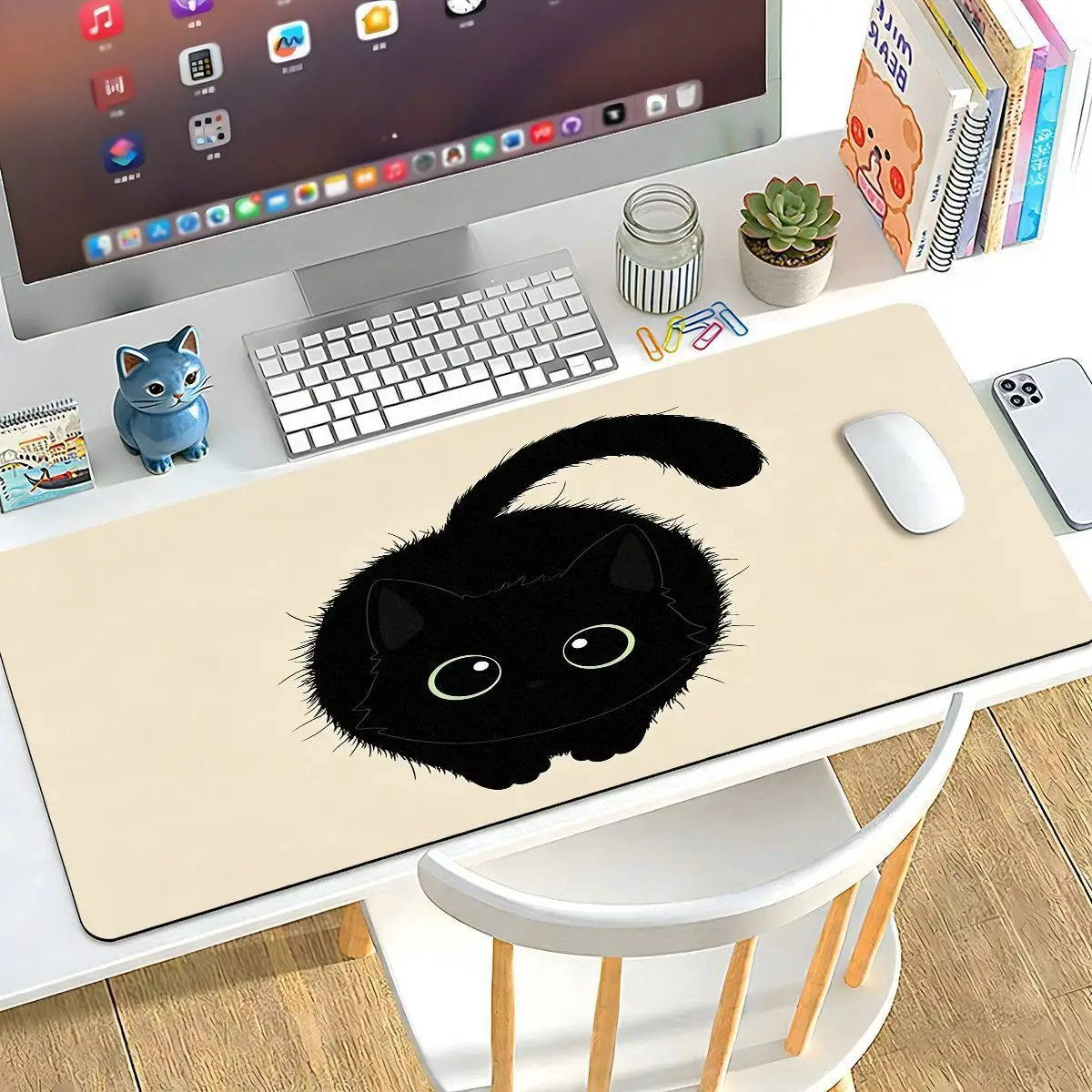 Laptop Mouse - 2 ชิ้น แผ่นรองคีย์บอร์ดขนาดใหญ่ แผ่นรองโต๊ะขนาดใหญ่ แผ่นรองเมาส์เกมเมอร์ยางกันลื่น สำหรับแล็ปท็อป