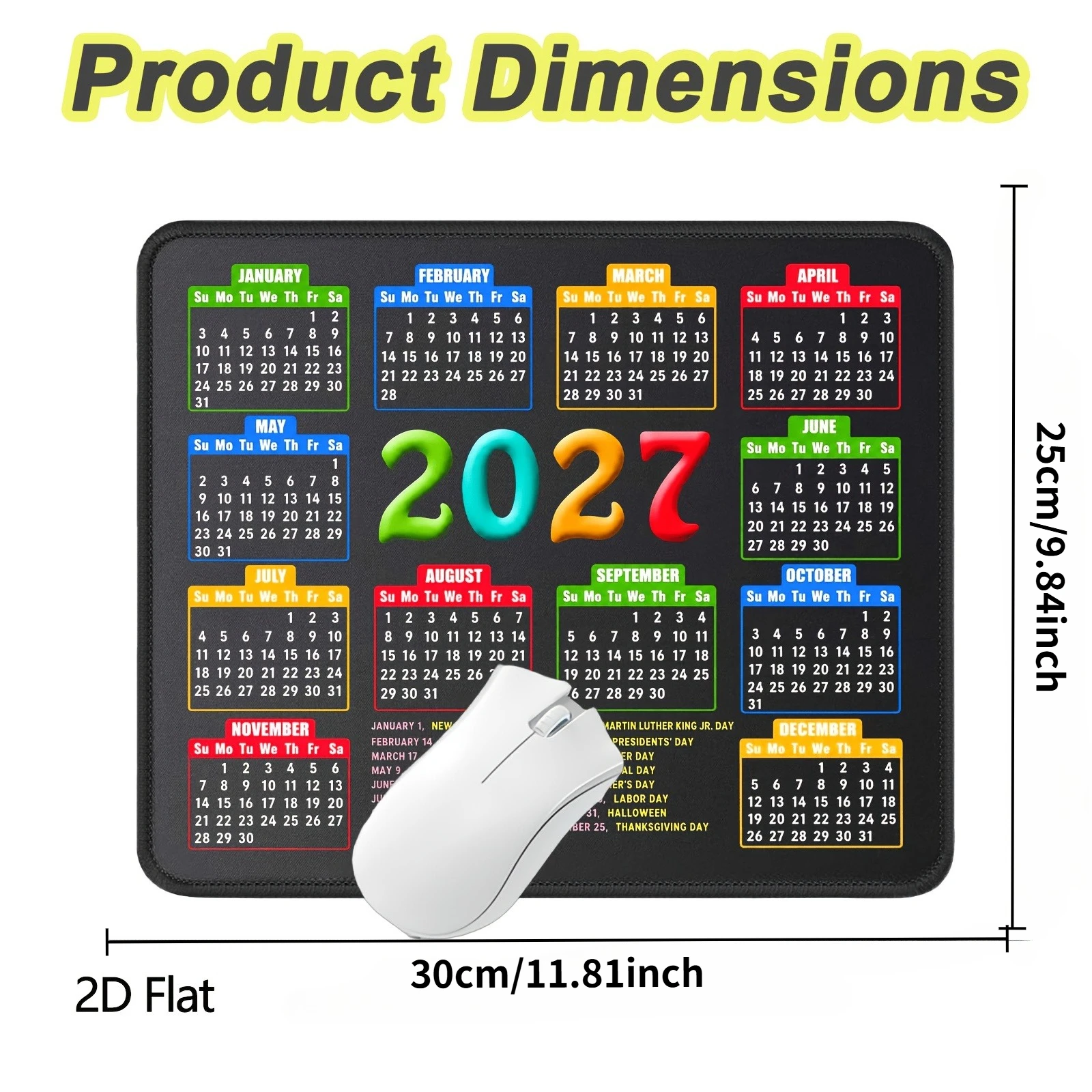 แผ่นรองเมาส์, ปฏิทินปี 2027 สี - Laptop Mouse บทวิจารณ์และราคา